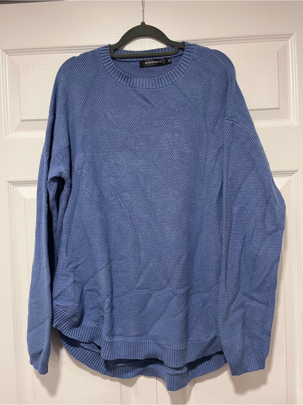 Merokeety Womens Crewneck Sweater in Periwinkle Blue